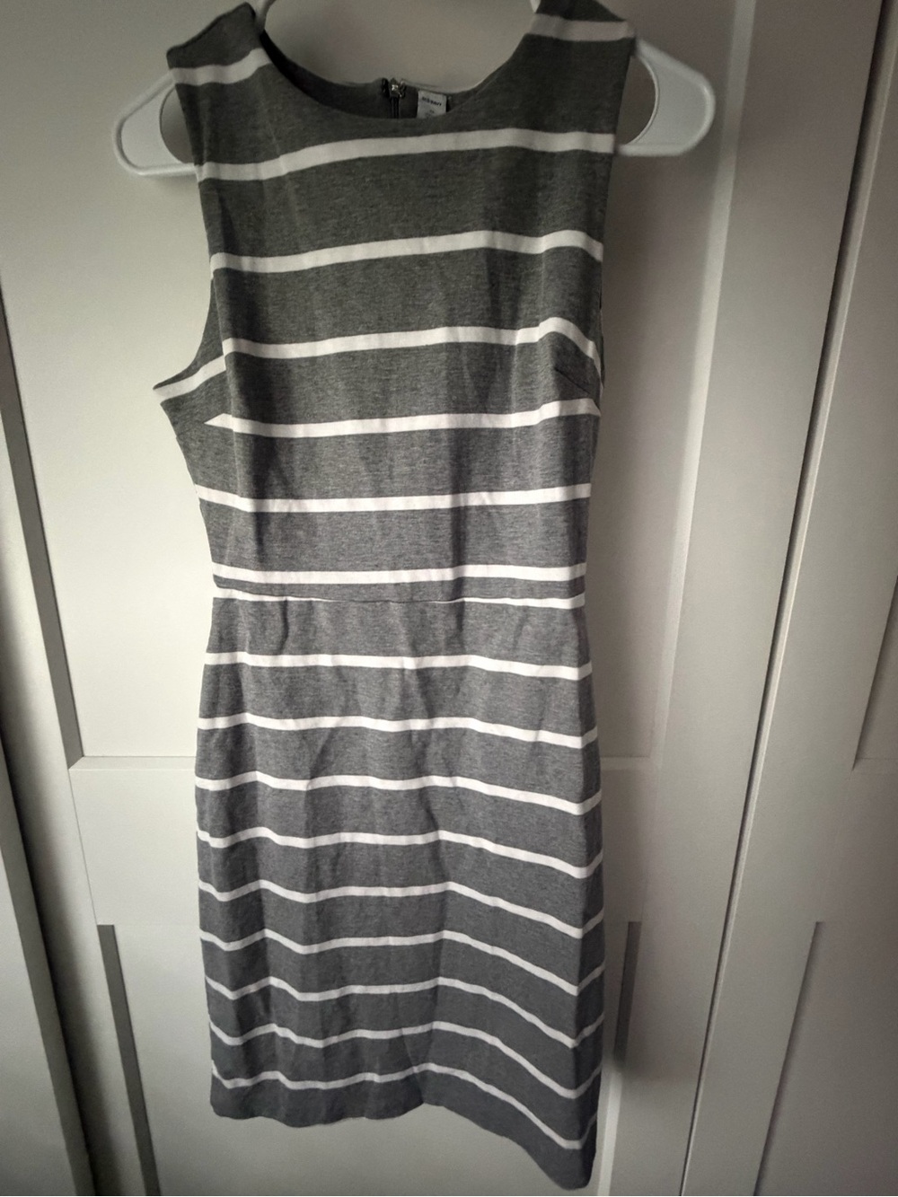 Old Navy Gray and White Striped Sheath Dress XS business casual office